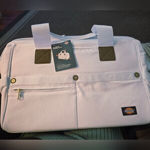 Dickies White and Olive Canvas.  BagDickies 57040 16" Work / Tool Bag, White